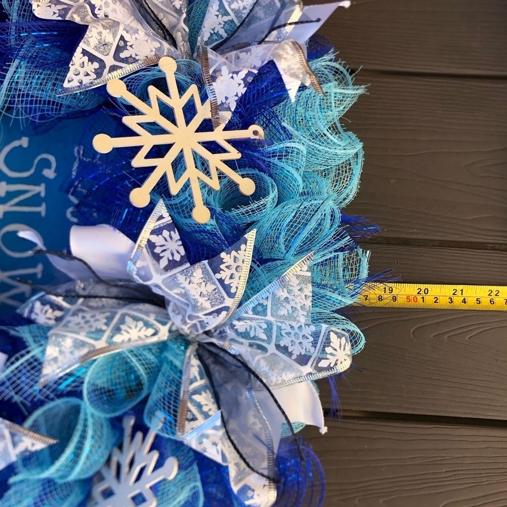 Handmade Let it Snow Snowflake Wreath - Picture 8 of 8